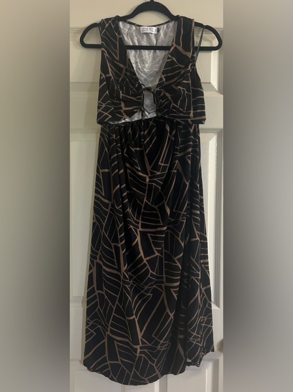 Ava Sky Dress Maldives Maxi Black Chocolate Brown Cut Outs Semi Open Back Sexy